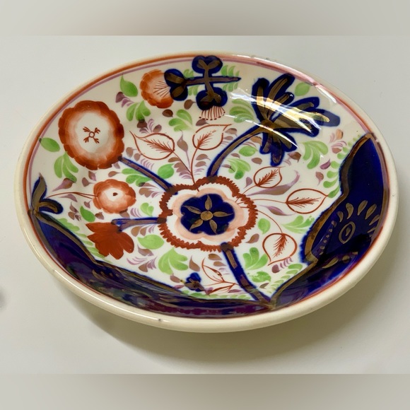 19th Century Gaudy Welsh Sunflower Pattern Miniature Luster Child’s Plate - Picture 12 of 15